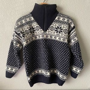 Nordlys of Norway Blue White Wool Sweater Size 10